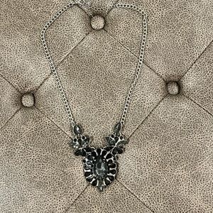 Black and silver statement necklace